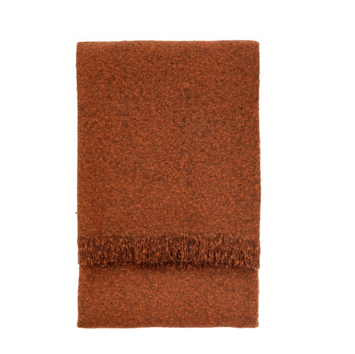Soft Bouclé-Style Throw Blanket – Warm Rust