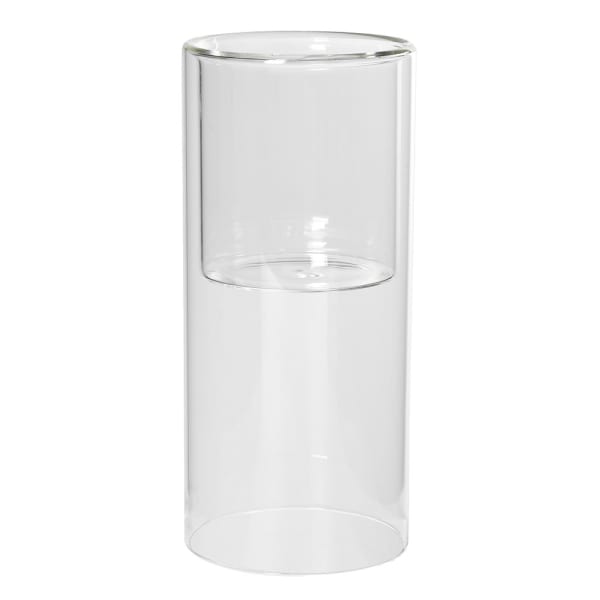 Medium cylinder glass candle holder. Elm & Grey.