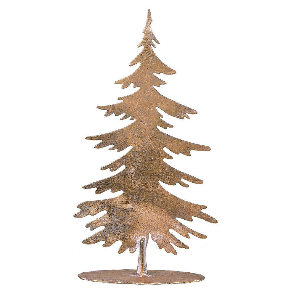 Decorative metal Christmas tree on a white background