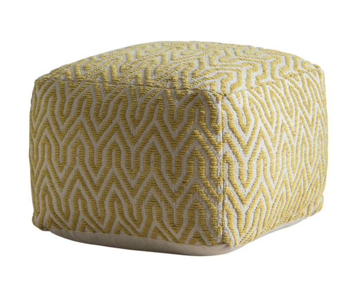 Ochre Geometric Pouffe, Elm & Grey