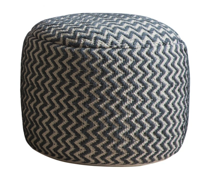 Grey Geometric Pouffe