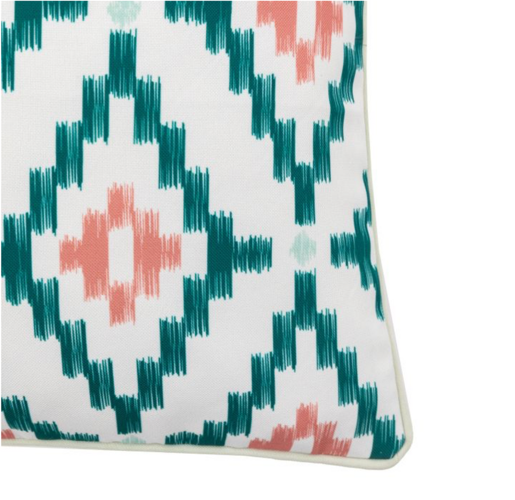 Set of 2 Apricot Coral Geometric Outdoor Cushion H:45cm x W:45cm