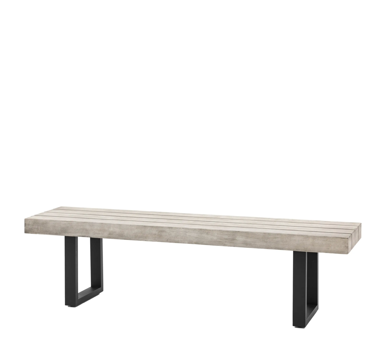 Modena Outdoor Dining Bench – Acacia Wood & Black Iron
