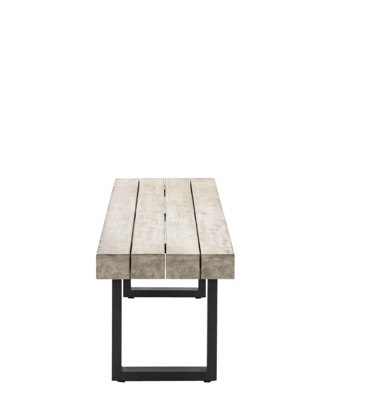 Modena Outdoor Dining Bench – Acacia Wood & Black Iron