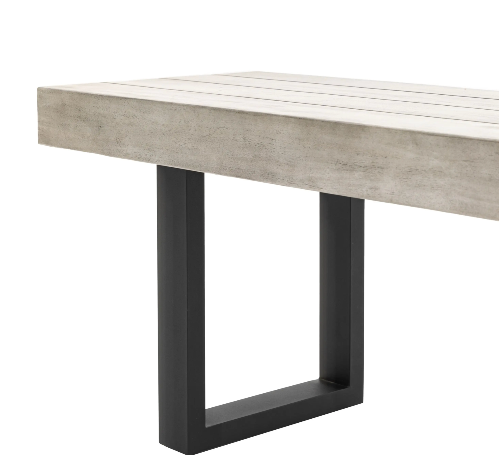 Modena Outdoor Dining Bench – Acacia Wood & Black Iron