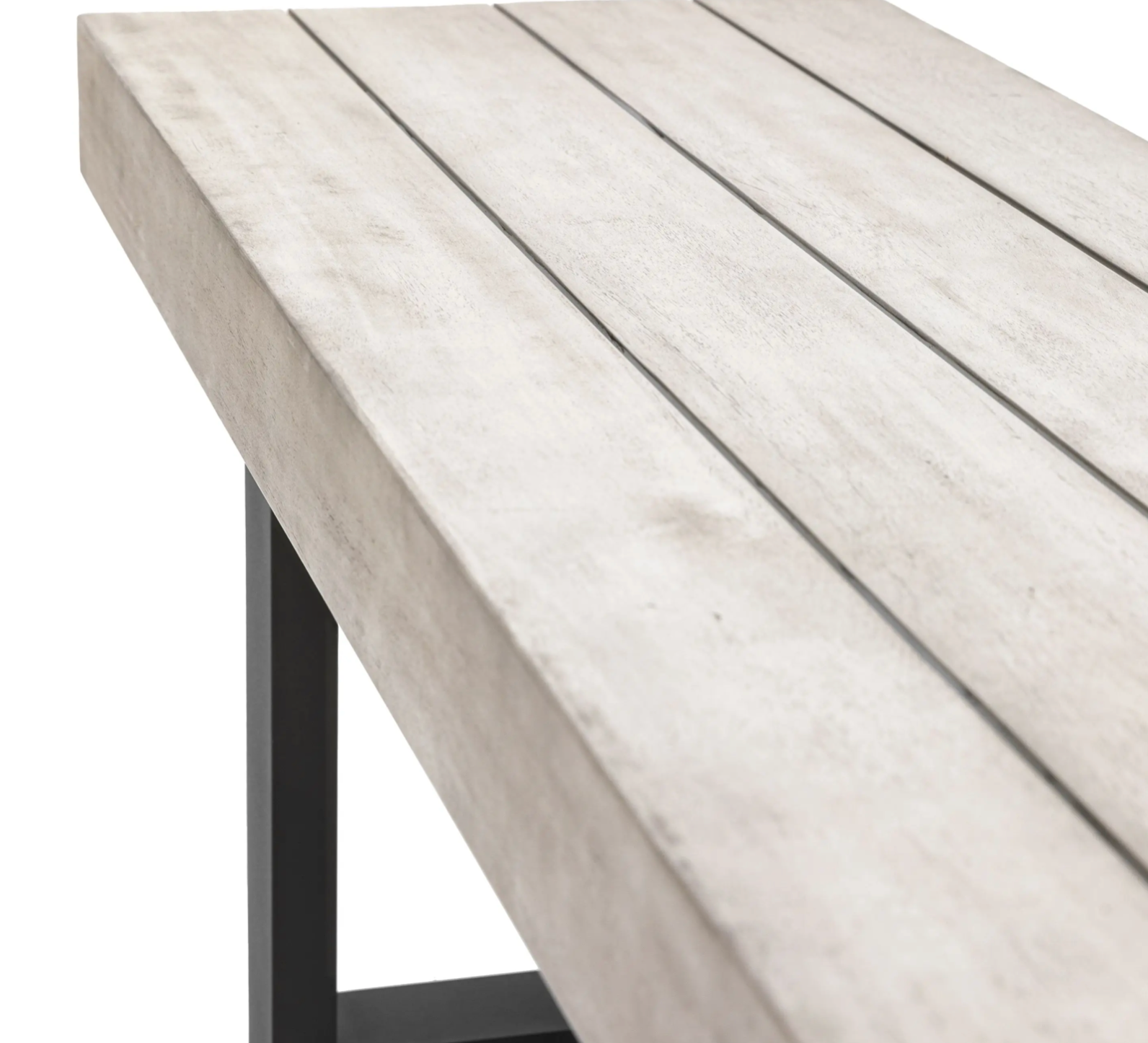 Modena Outdoor Dining Bench – Acacia Wood & Black Iron