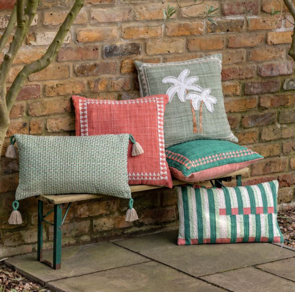 Set of 2 Apricot Stitch Outdoor Cushions H:45cm x W:45cm