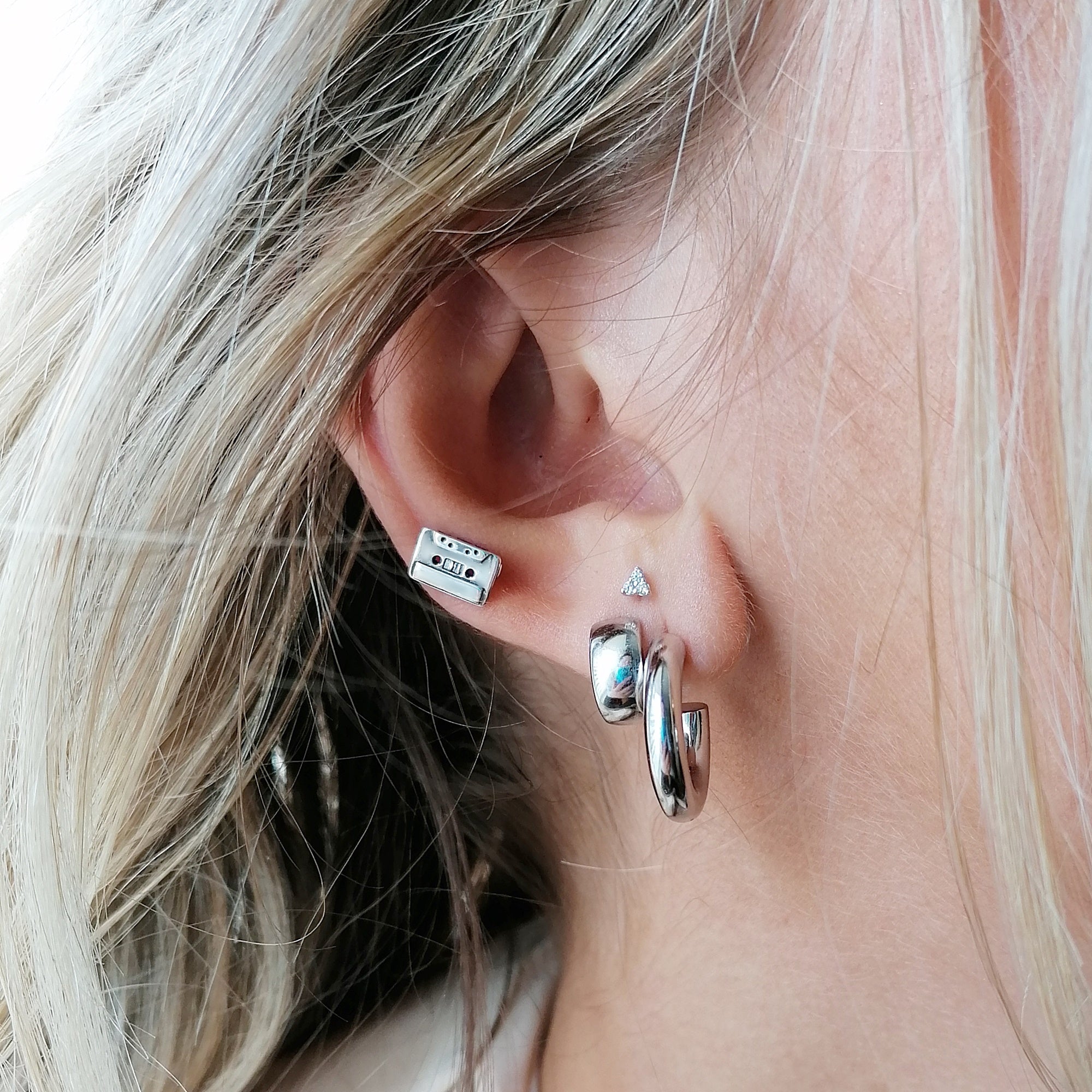 Mix Tape Stud Earrings