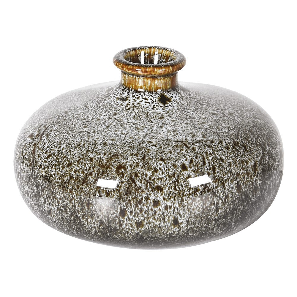 Decorative vase with a textured surface on a white background