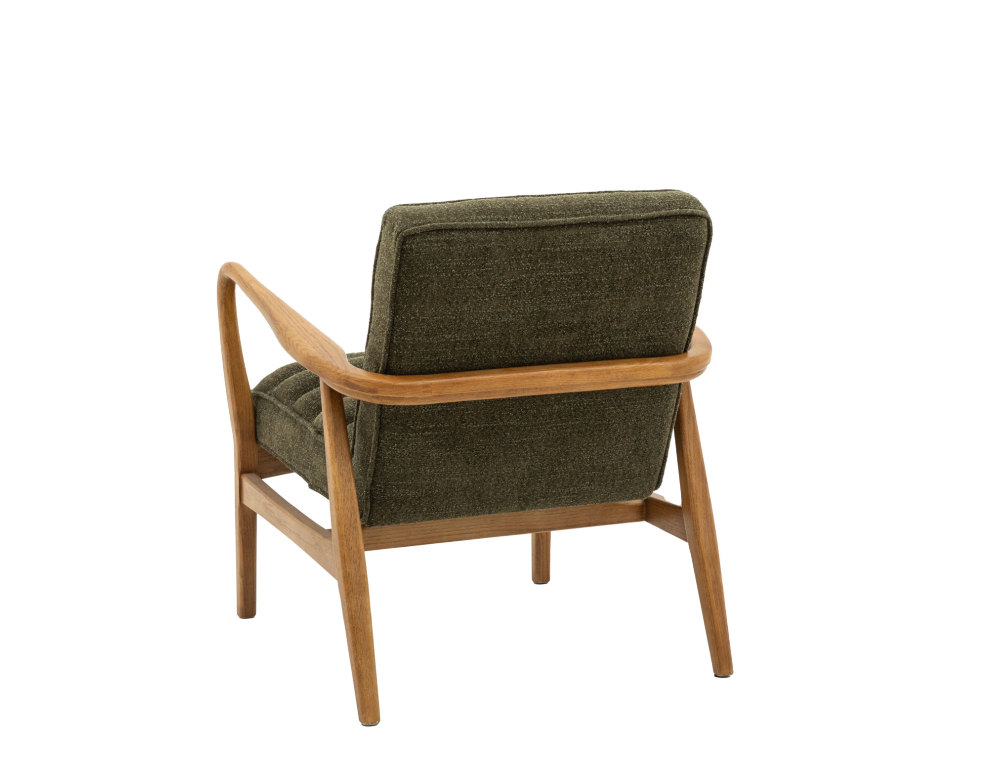 Westbourne Dark Forest Green Bouclé Armchair – Oak Frame