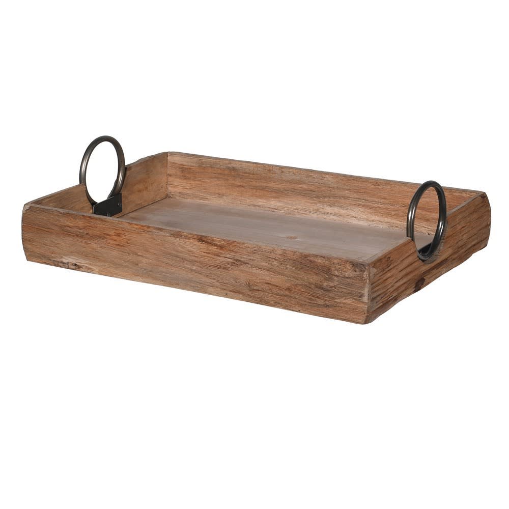 Wooden tray with handles. Elm & Grey