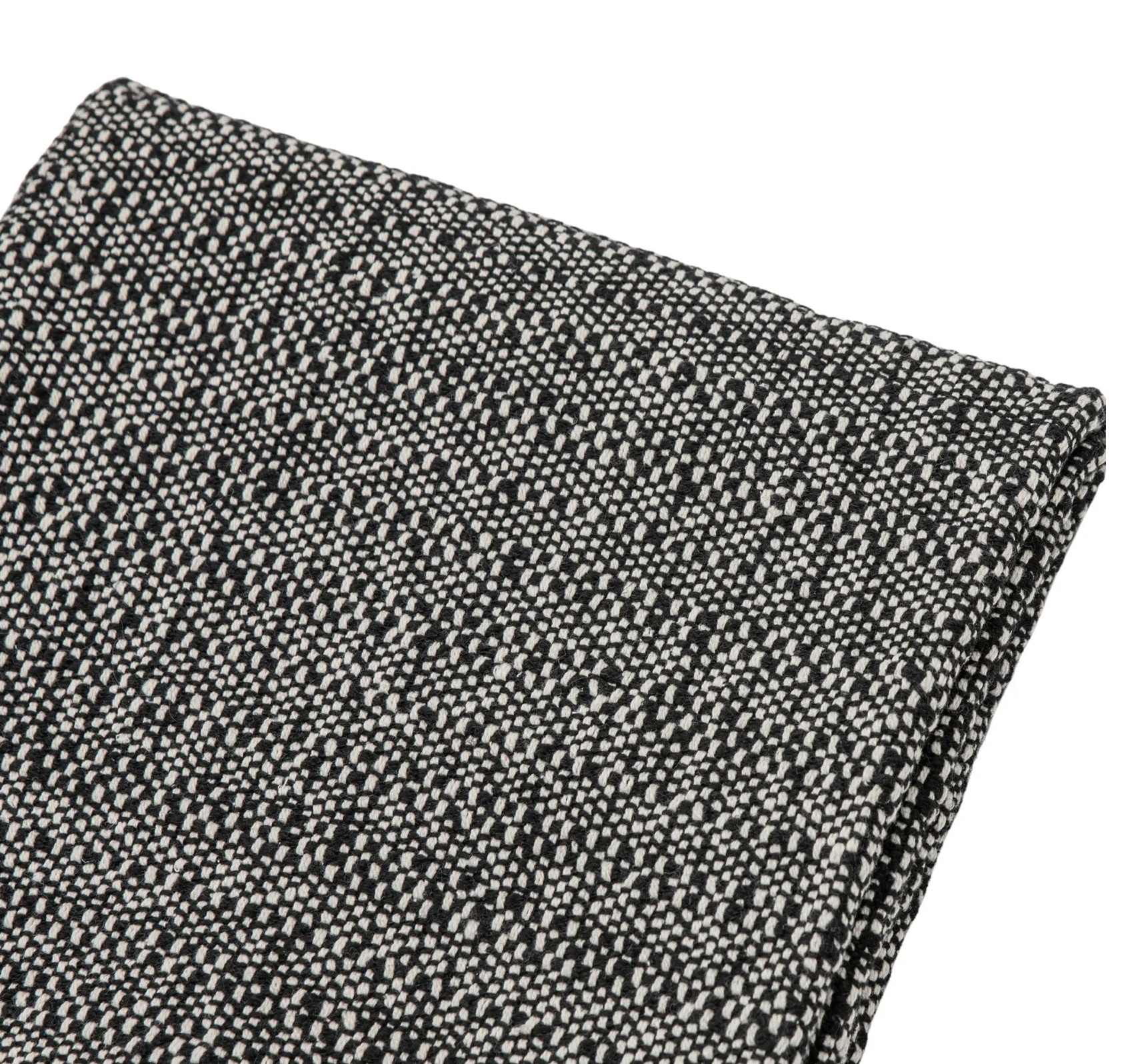 Woven Tassel Throw – Black & Cream