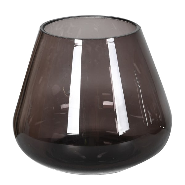 Trio of Smoked Grey Sloping Candle Holders