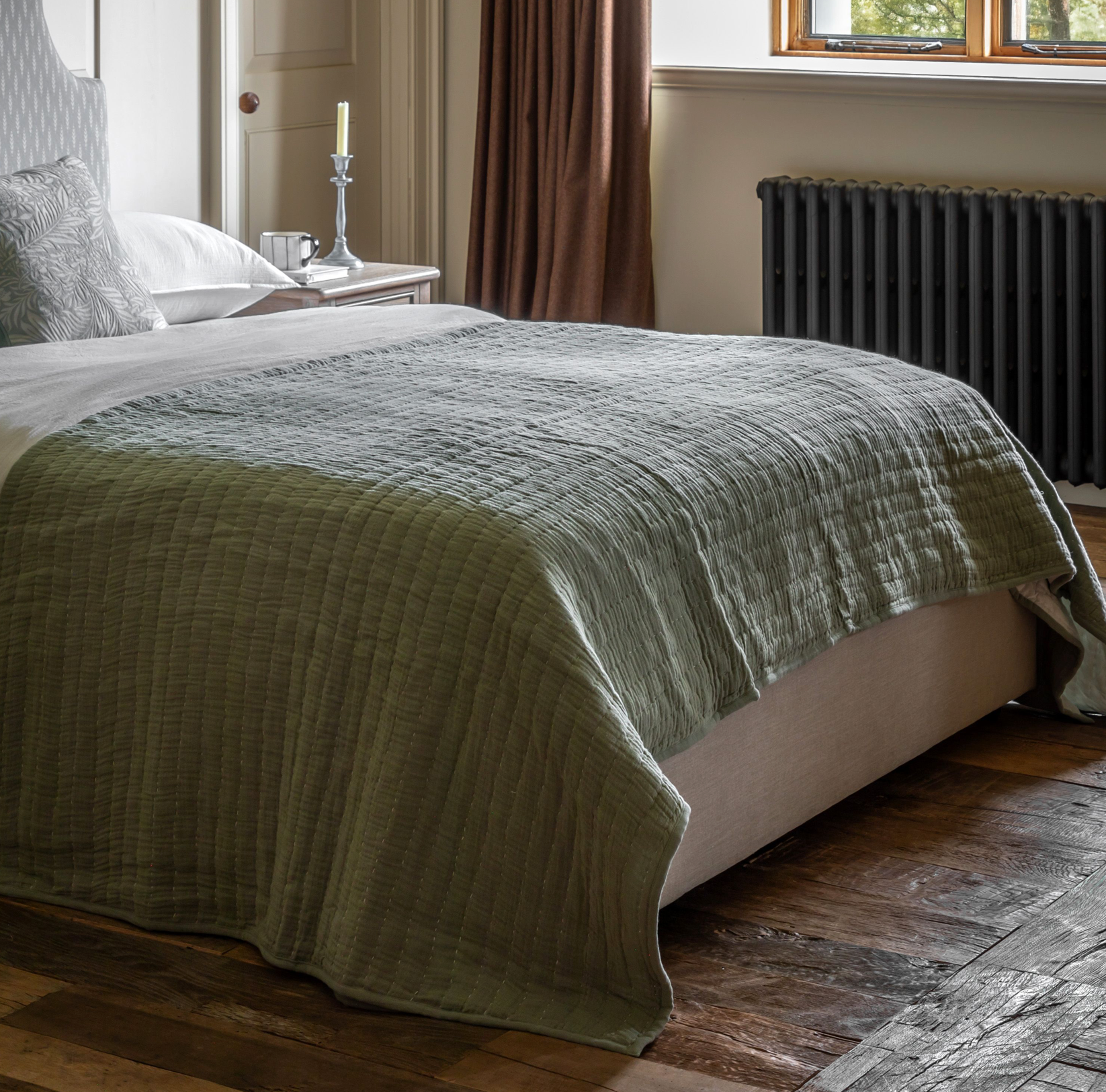 Alcove Gauze Bedspread - Sage