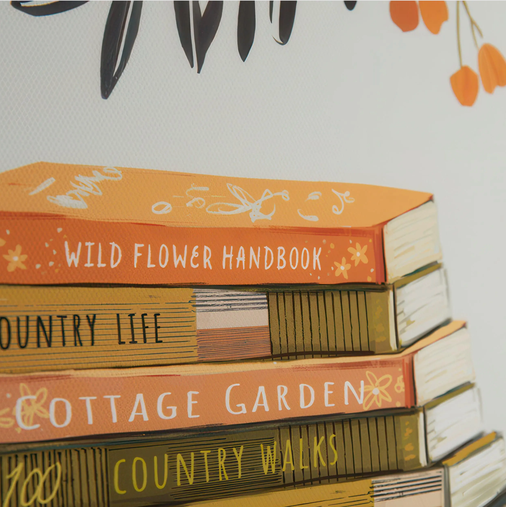 Call Of The Wild Framed Canvas | Mid-Century Floral Wall Art