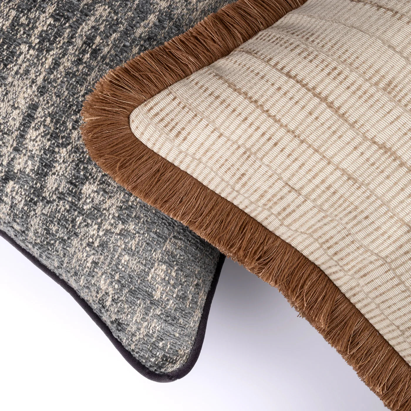 Celeste Blue Cushion with Petrol Piping