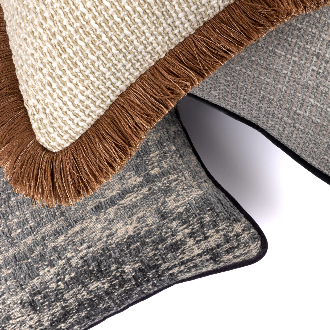 Celeste Blue Cushion with Petrol Piping