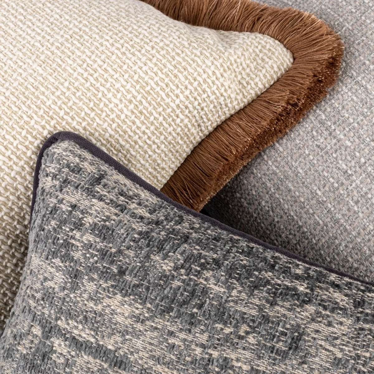 Celest Blue Piped Cushion – 50cm