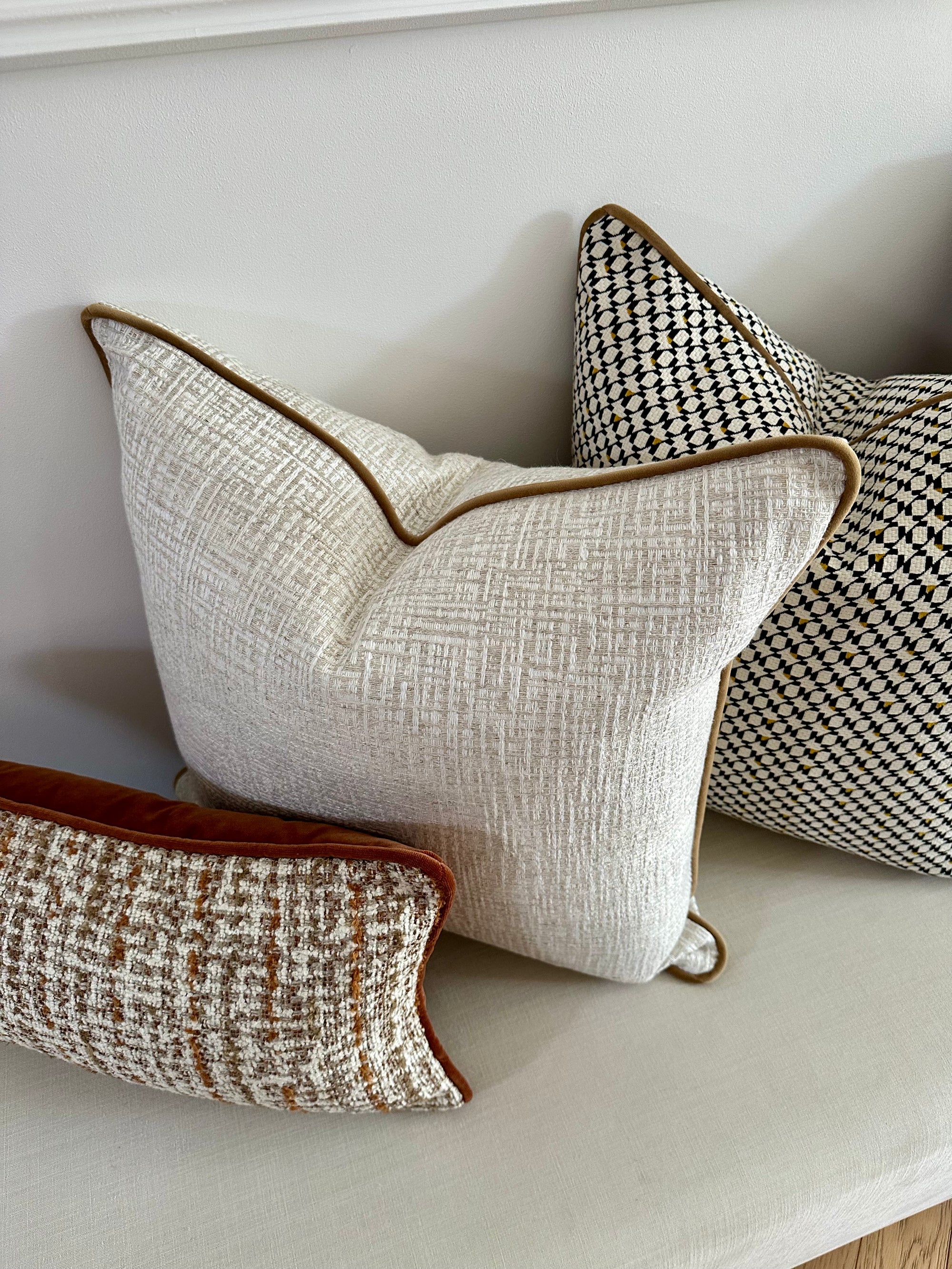 Bouclé, Onyx, Pearl & Citrine Luxury Cushion Quattro