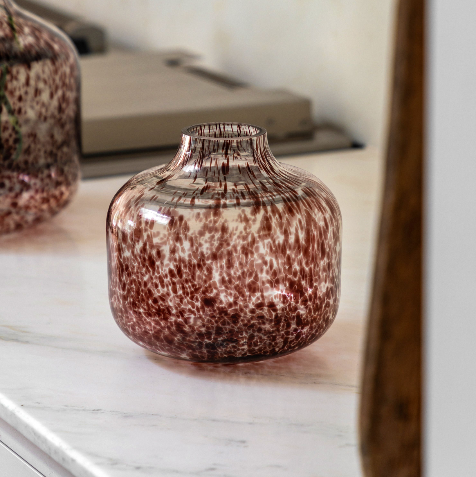 Confetti Glass Vase — Brown (Small)