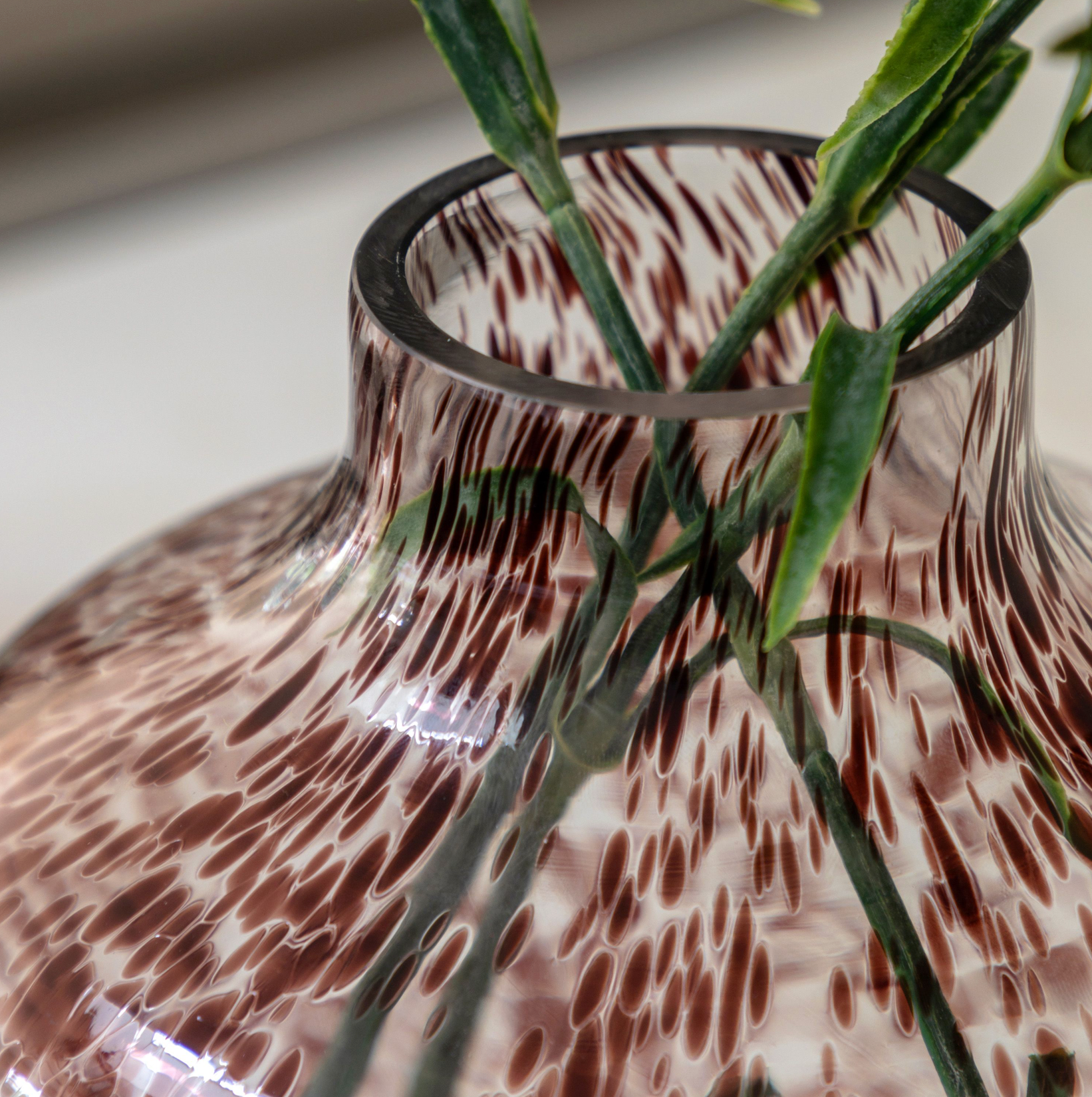 Confetti Glass Vase — Brown (Large)