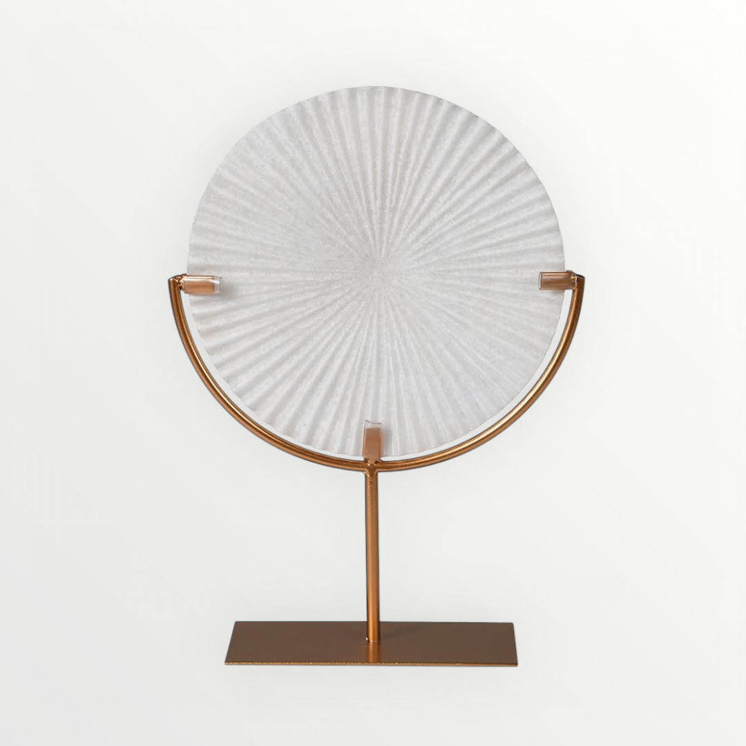 faux marble disc on stand 