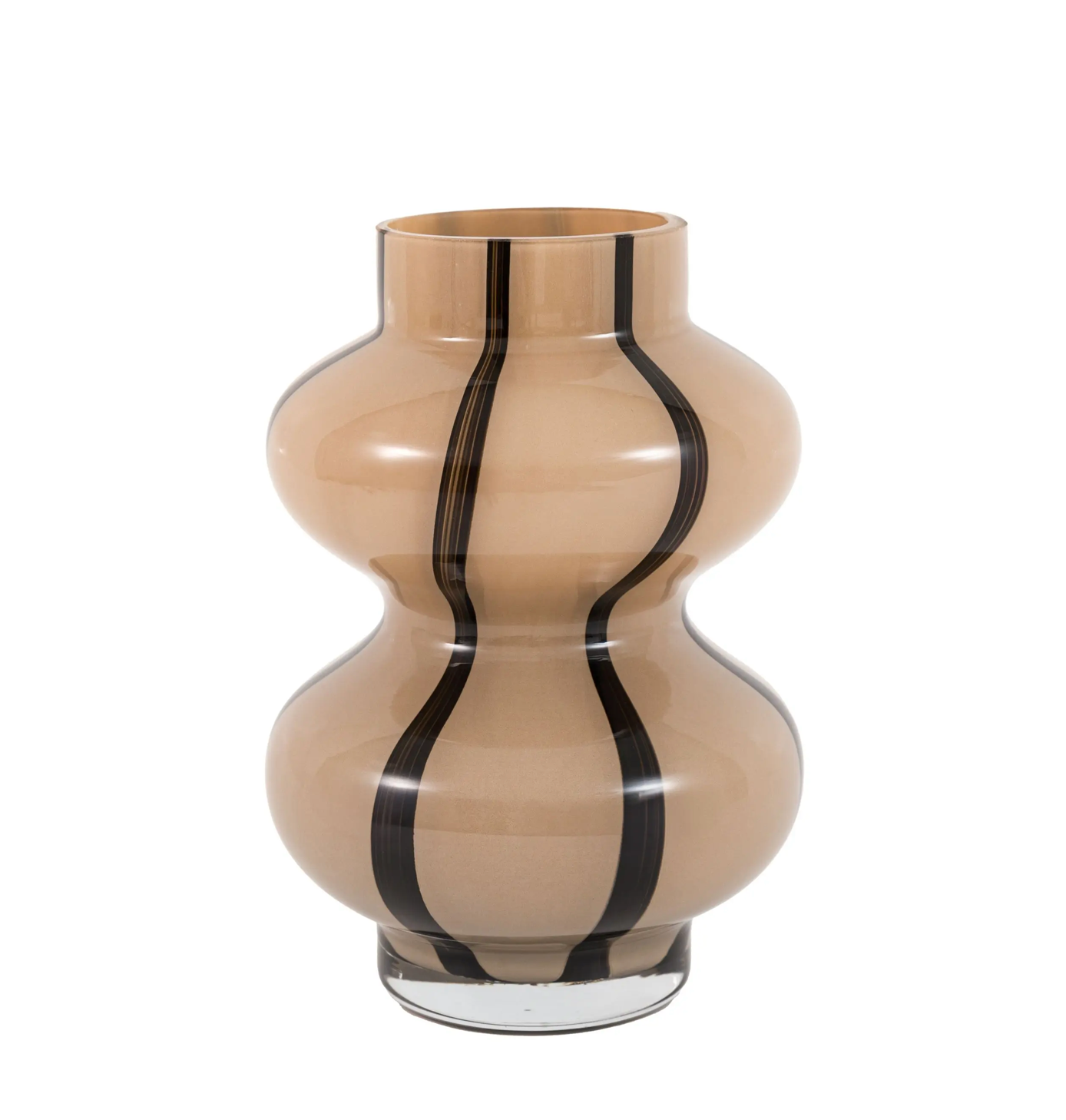 Forma Swirl Glass Vase — Camel & Black