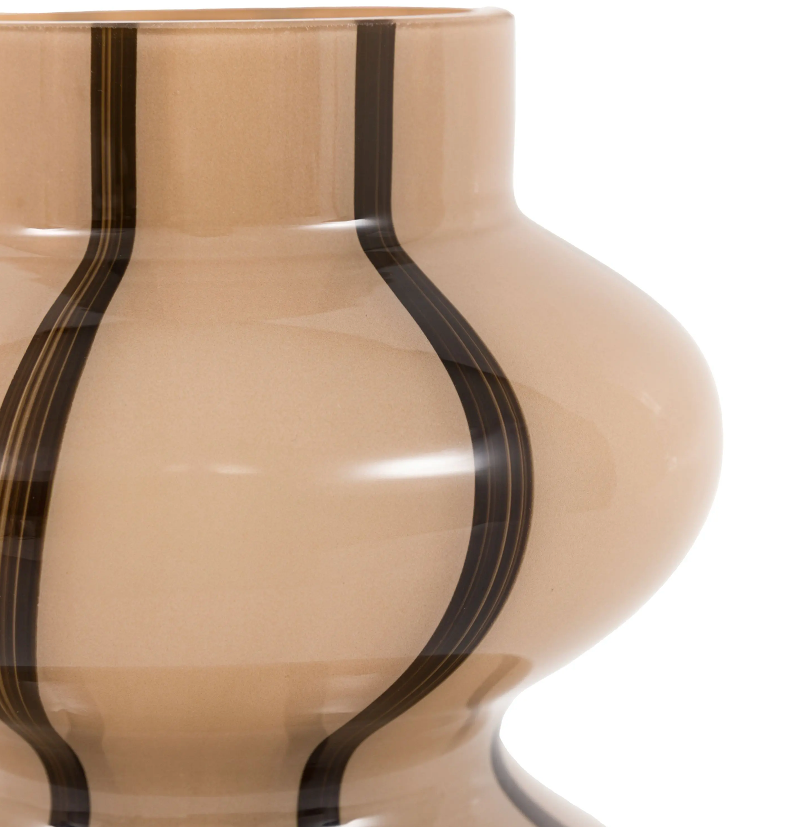 Forma Swirl Glass Vase — Camel & Black