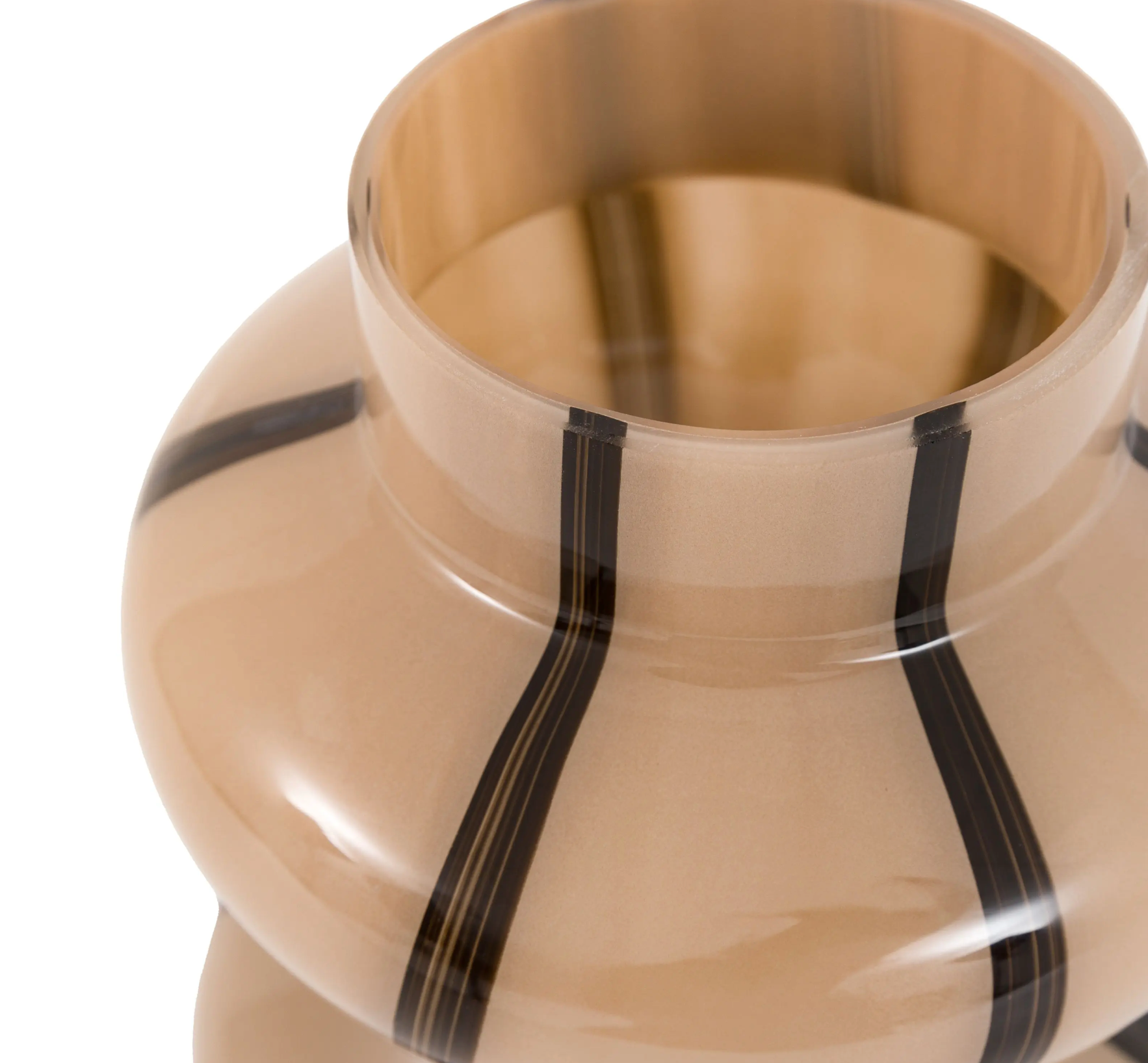 Forma Swirl Glass Vase — Camel & Black