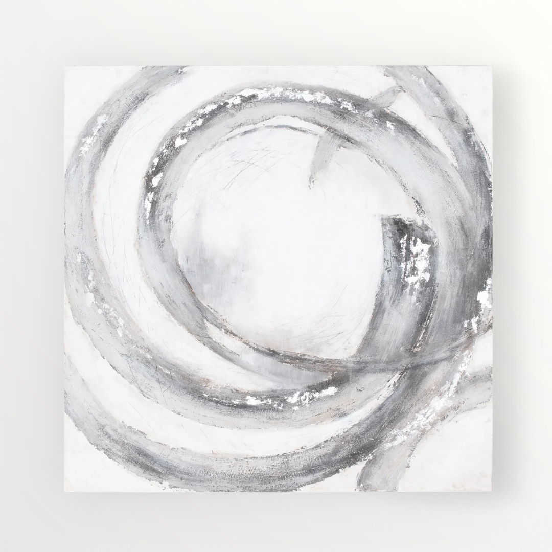 Galaxy Silver And Grey Hand Painted Canvas