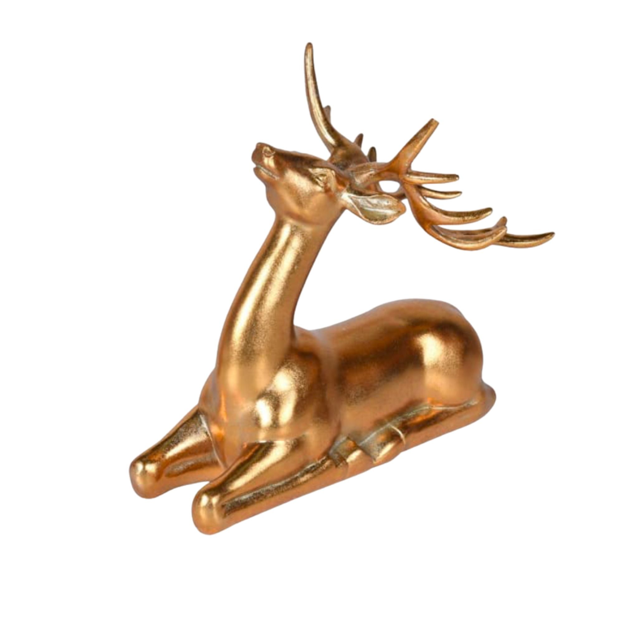 An elegant gold stag reindeer ornament