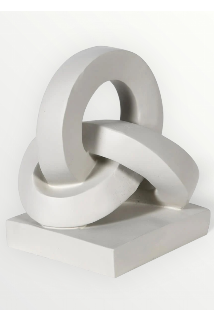 grey link decorative ornament on a white background