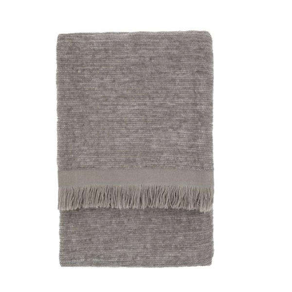 Haven Chenille Grey - Luxuriously Soft Knitted Throw