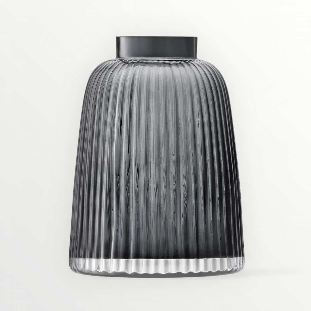 Grey Pleat Vase H26cm