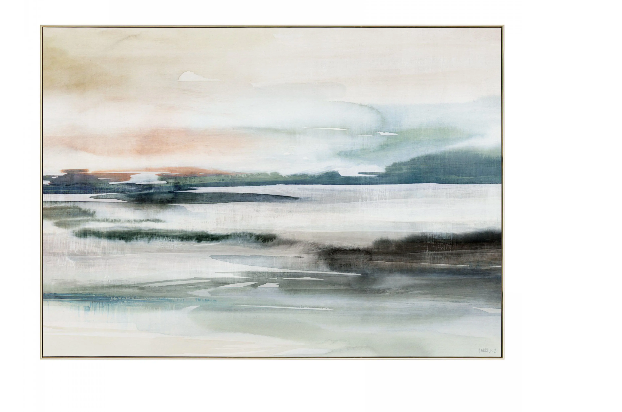 Illusion Framed Canvas | Large Abstract Coastal Wall Art