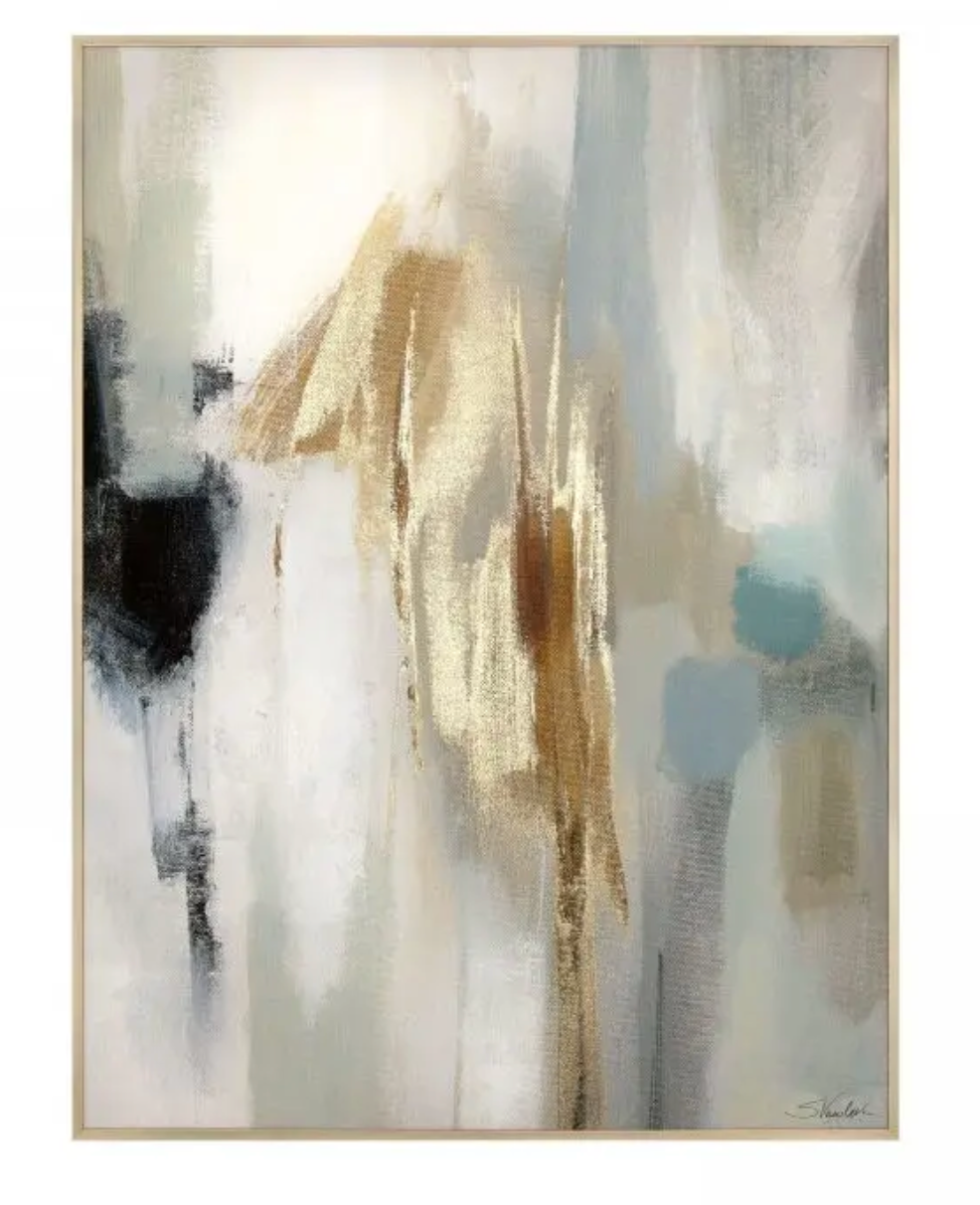 Inspired Framed Canvas | Large Abstract Gold Foil Wall Art