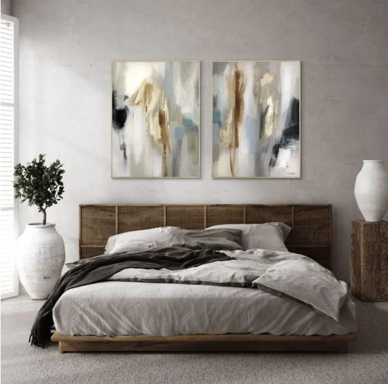 Inspired Framed Canvas | Large Abstract Gold Foil Wall Art