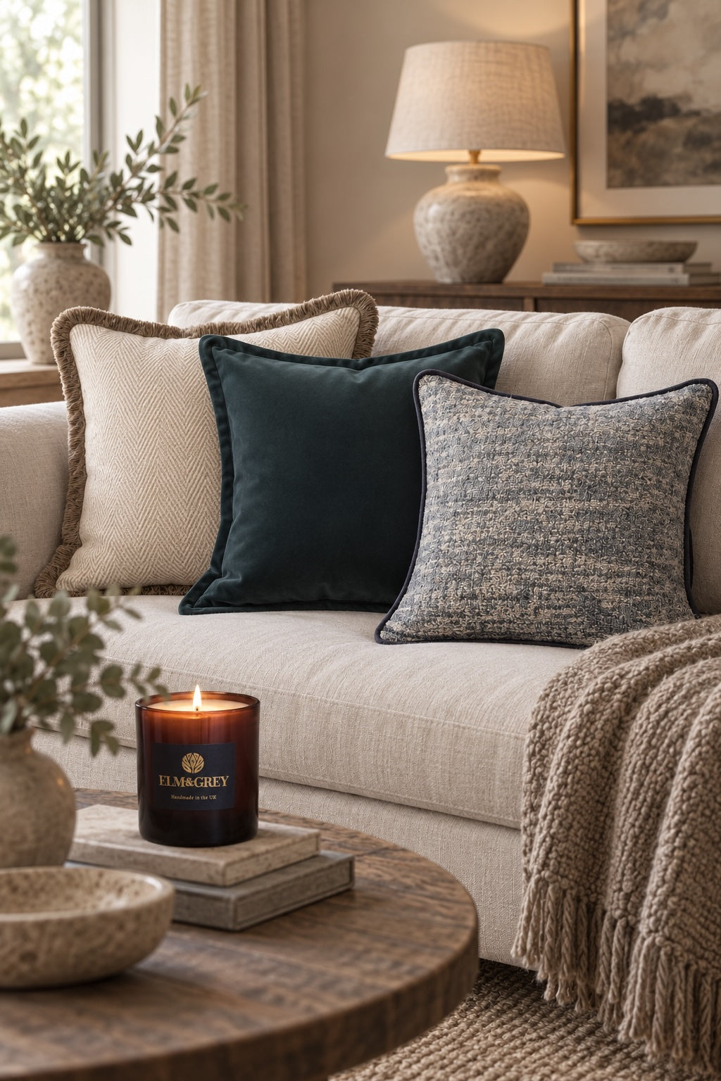 Jasper, Petrol & Celest Curated Cushion Trio