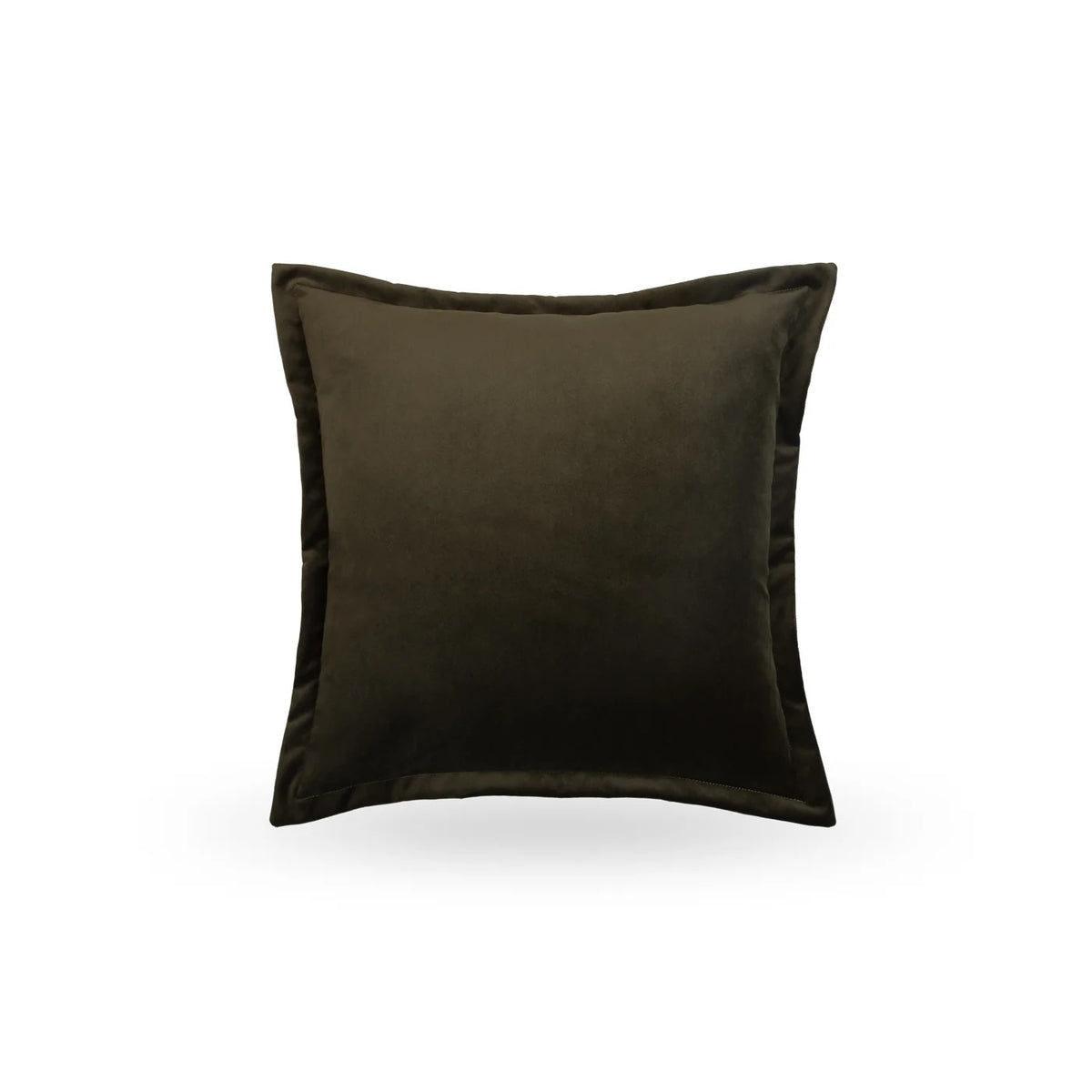 Dark juniper velvet cushion  on a white background