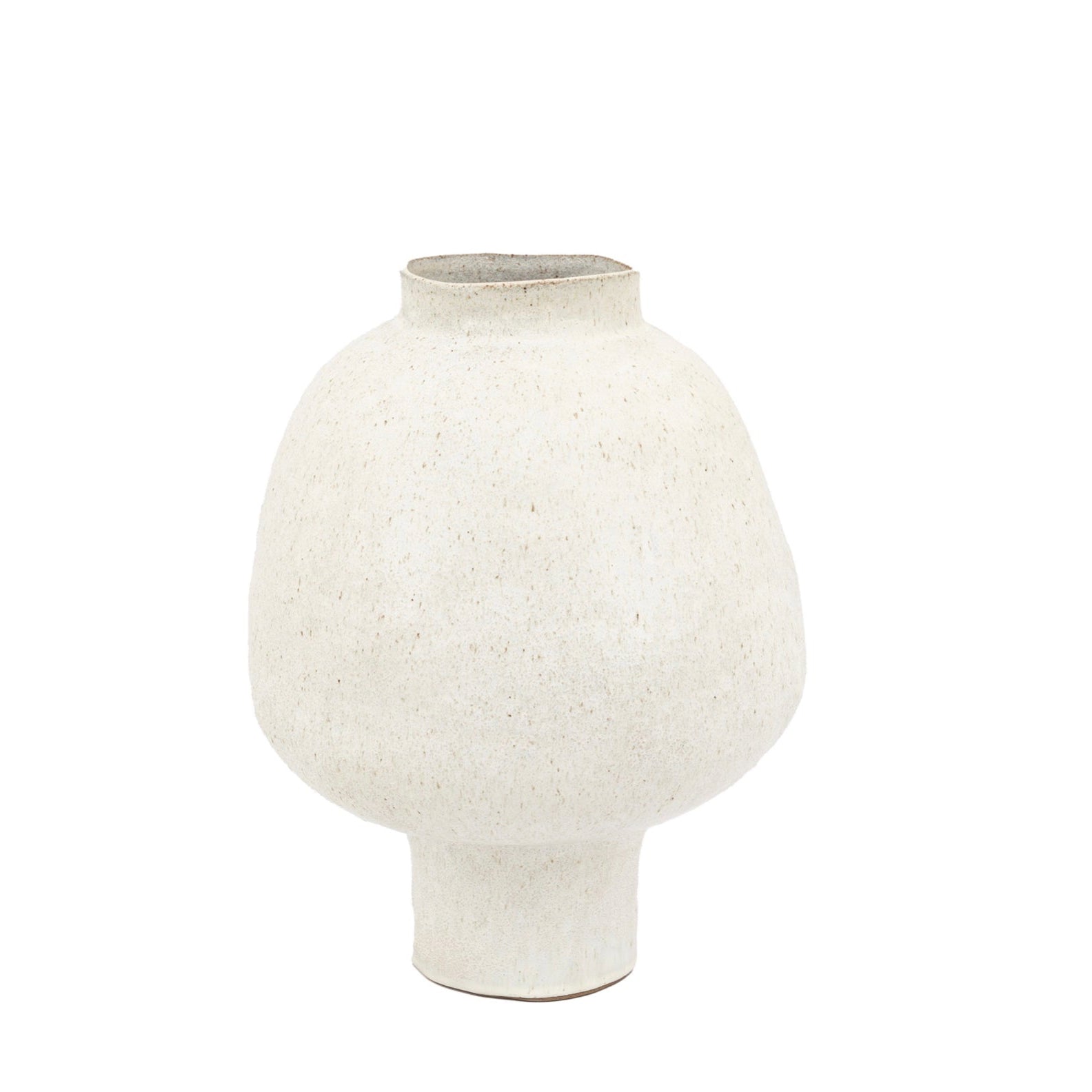 White ceramic vase on a white background