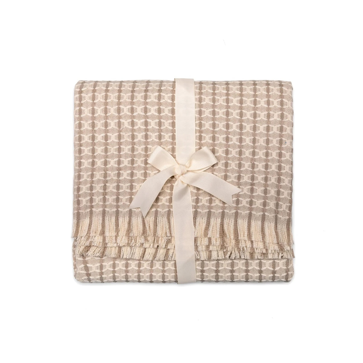 Latte Geometric Woven Throw