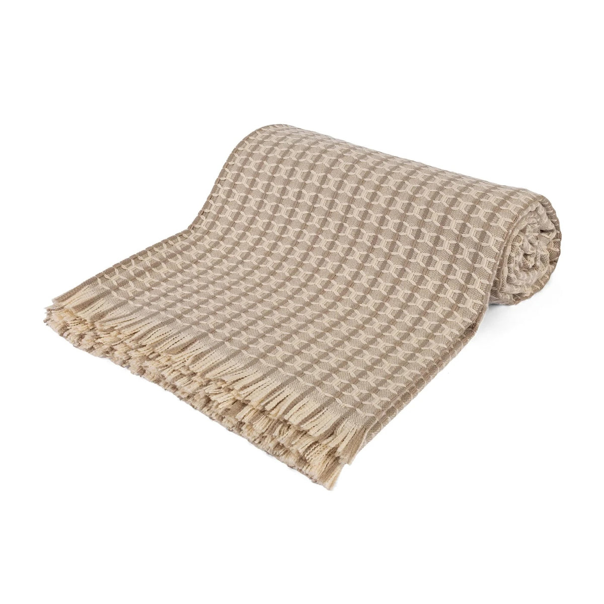 Latte Geometric Woven Throw