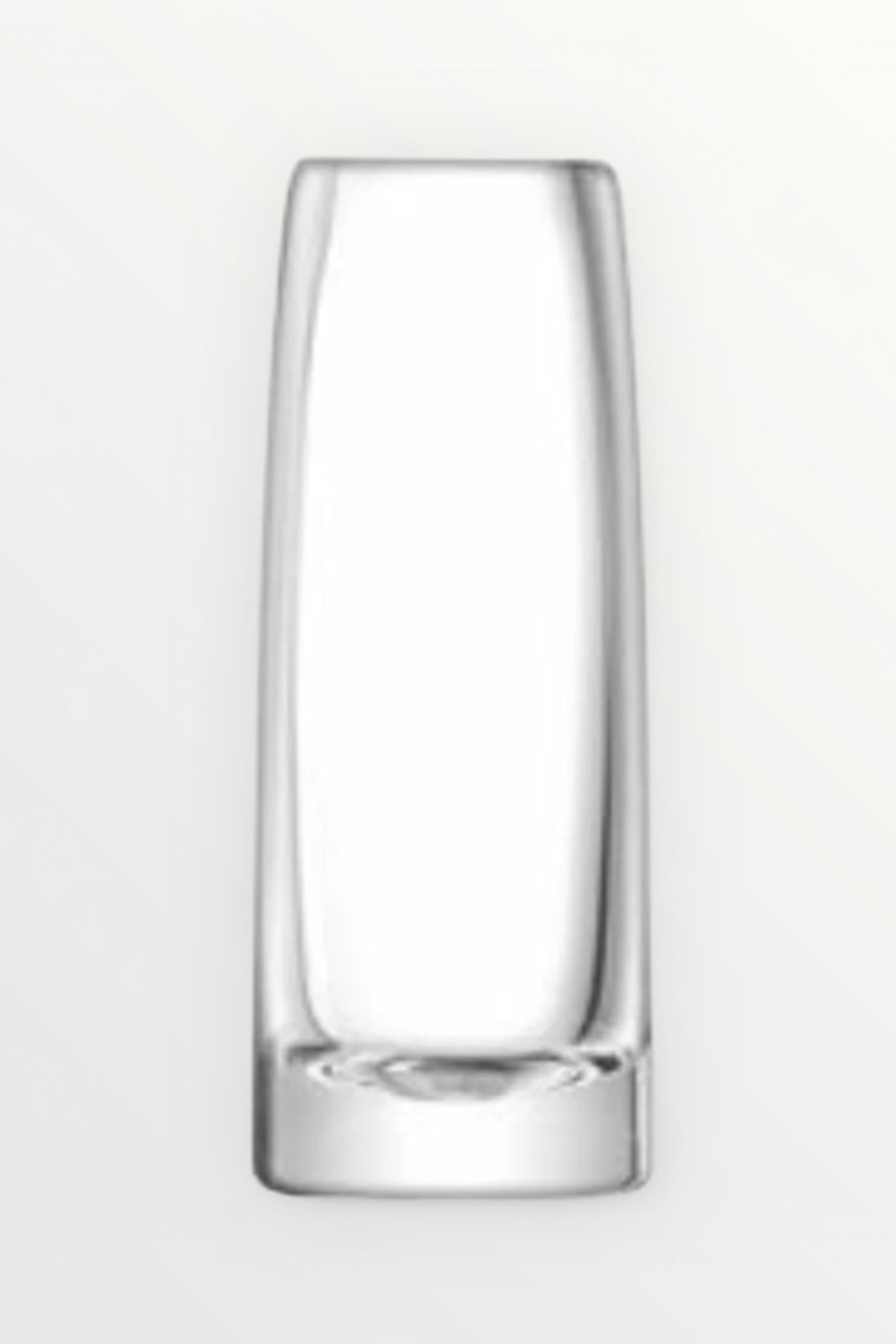 Clear glass tumbler on a white background from LSA and Elm and Grey