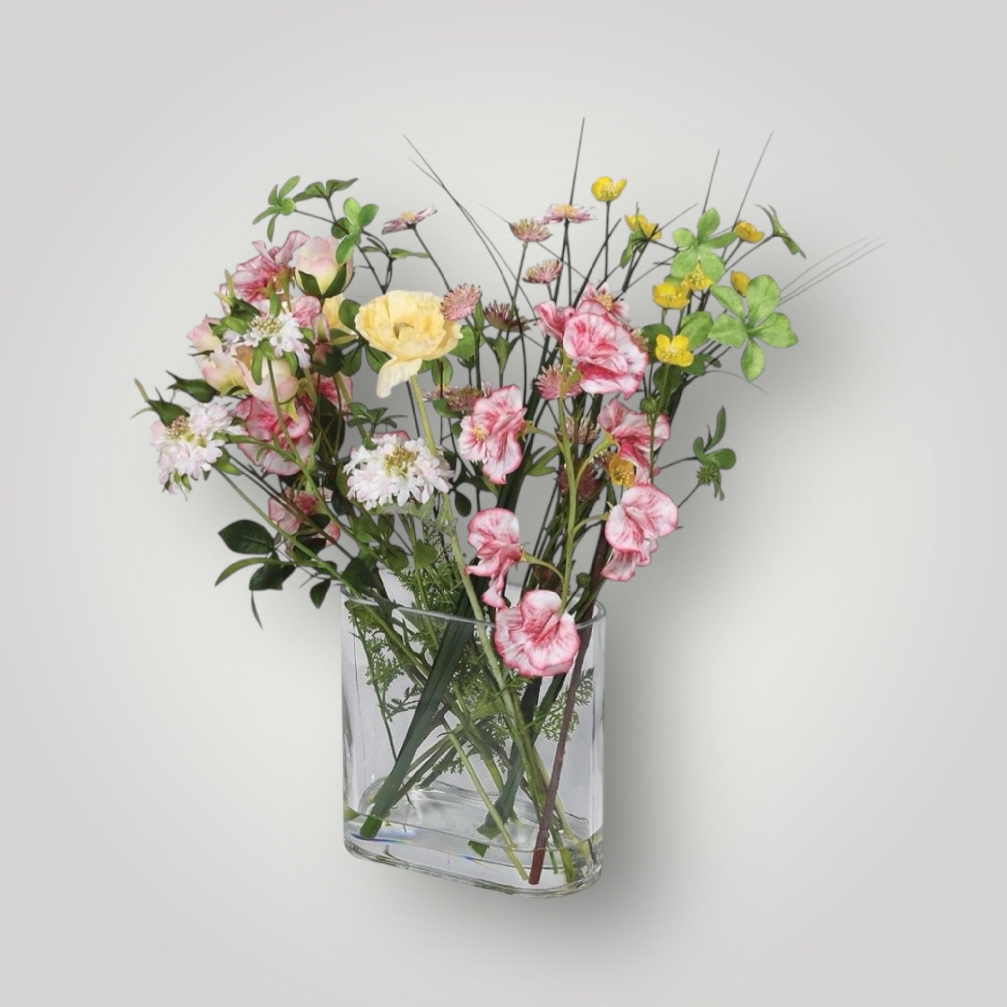 meadow faux flower bouquet elmandgrey white background