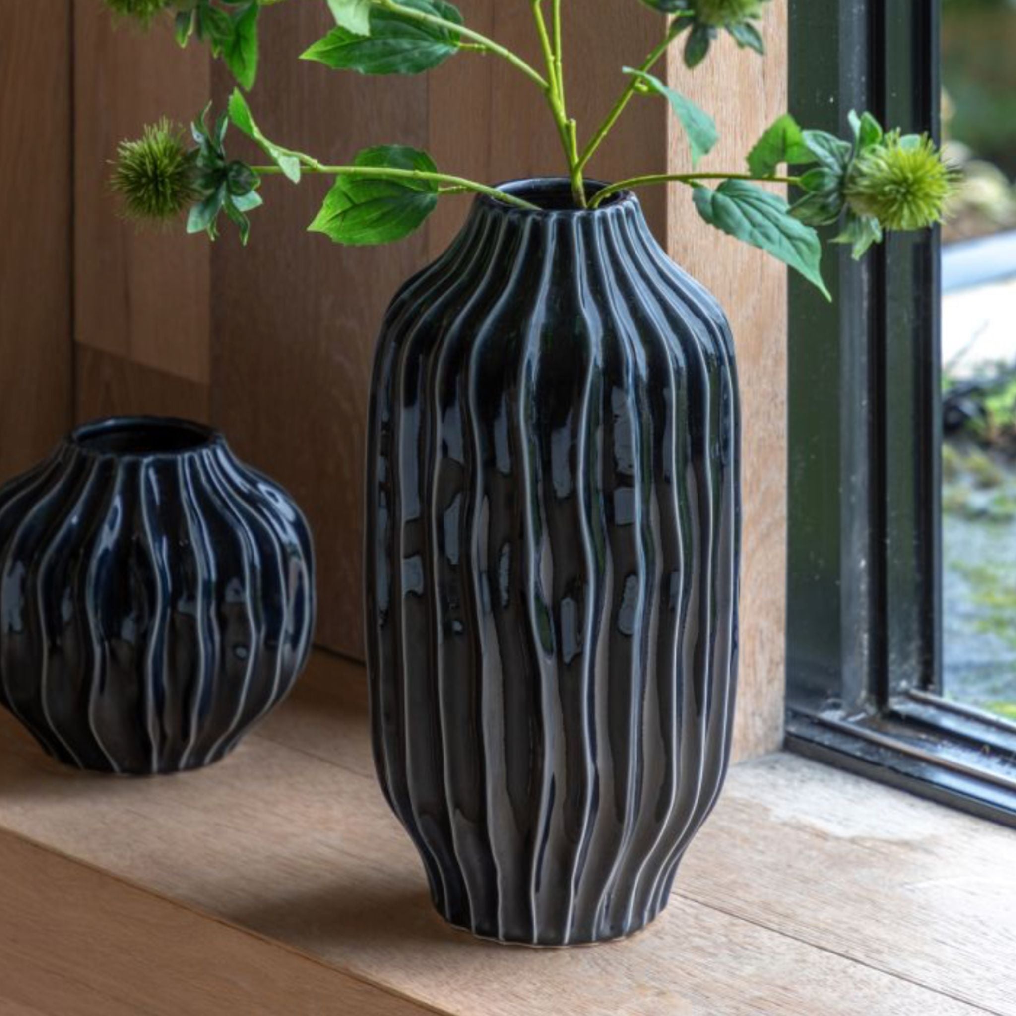 Organic Ceramic Vase – Midnight Blue (Large) - 36.5cm