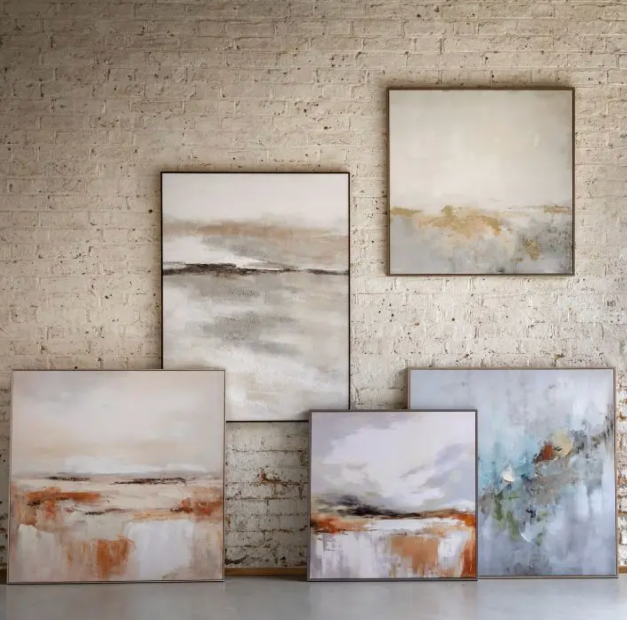 New Day Framed Canvas | Large Abstract Wall Art with Light Wood Frame