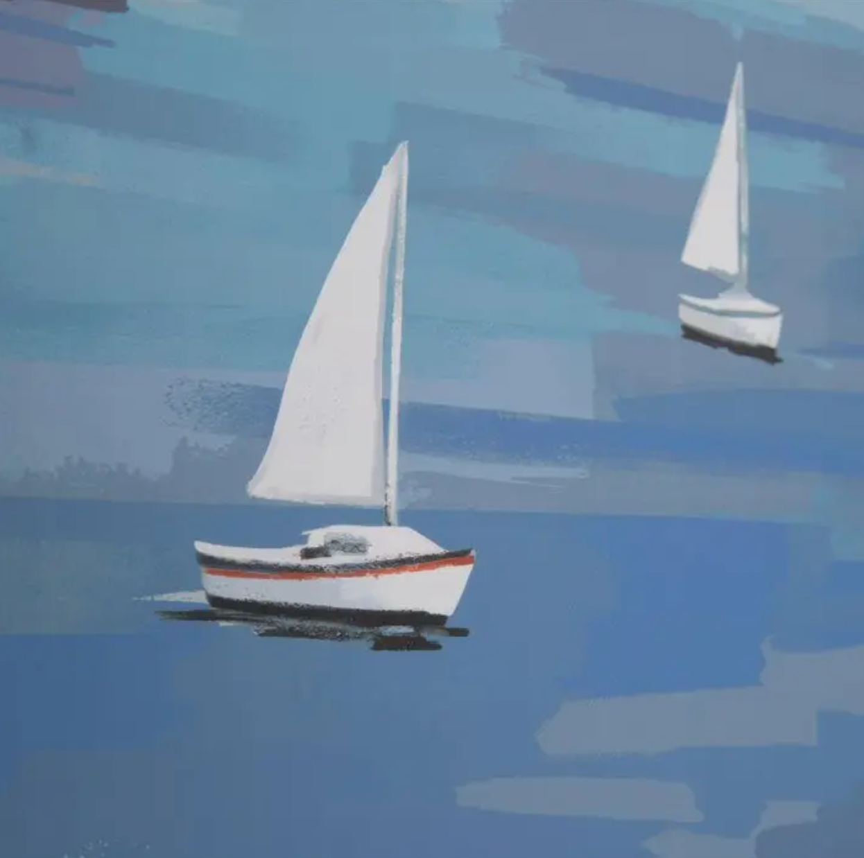 On the Breeze Framed Canvas | Large Coastal Abstract Wall Art