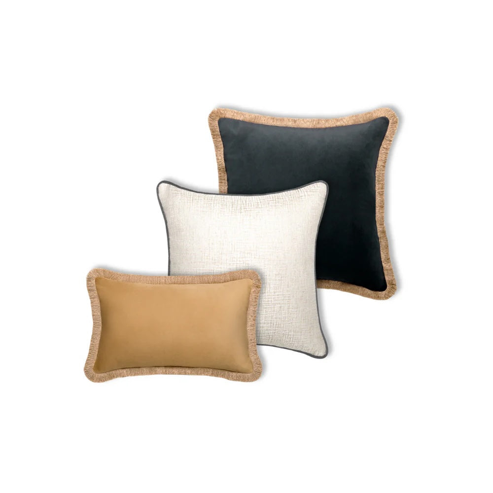 Petrol, Pearl & Amber Curated Cushion Trio