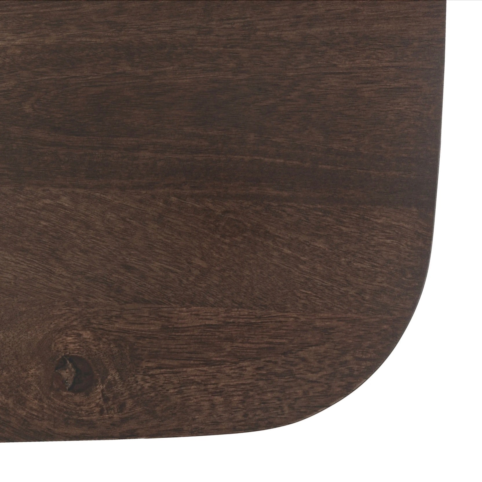 Close-up of a walnut mango wooden coffee table surface with visible grain and texture.