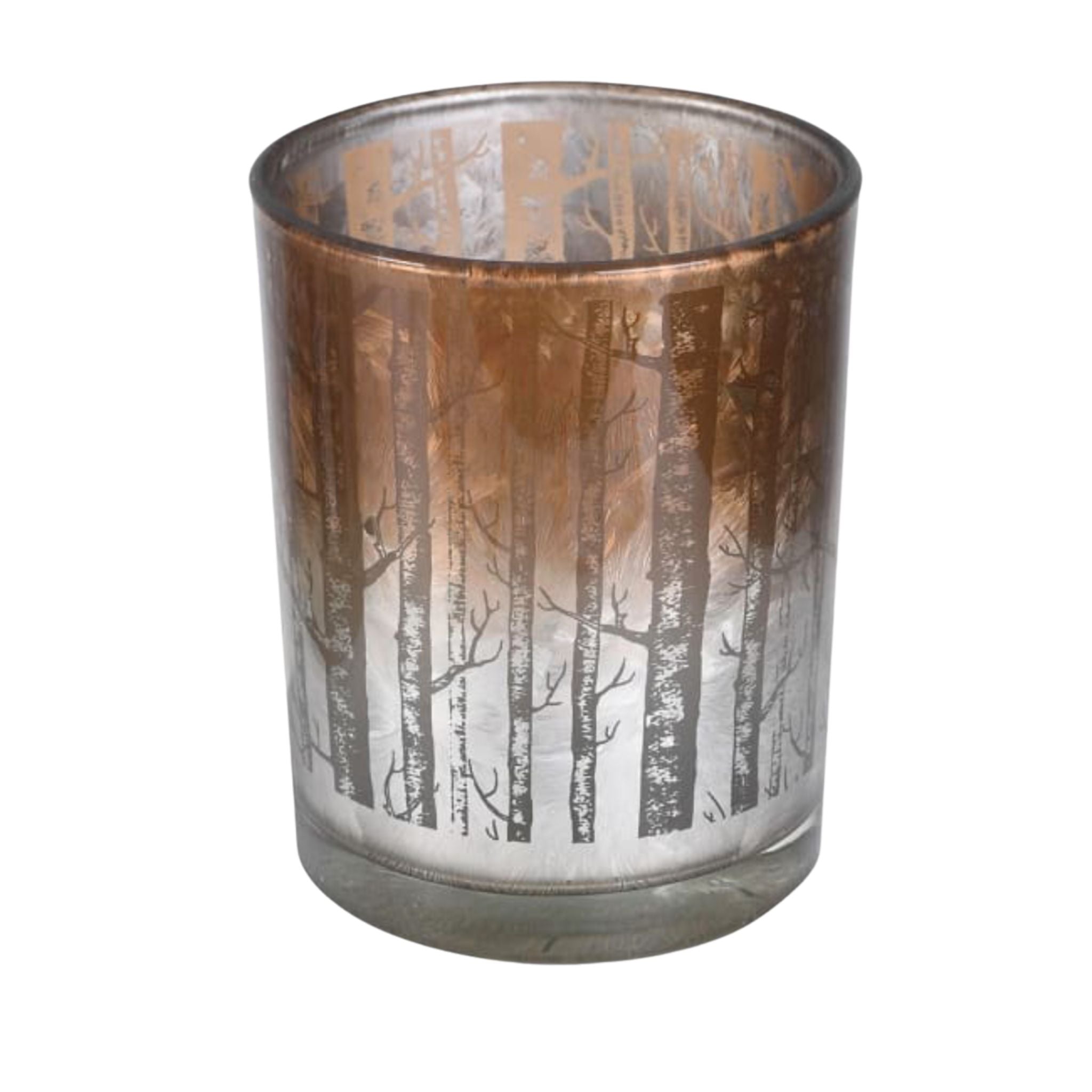 A small silverbirch-inspired tree trunk hurricane glass